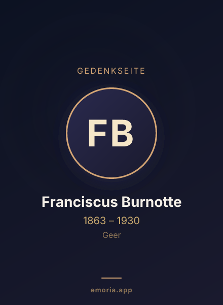 Gedenkportrait von Franciscus Burnotte
