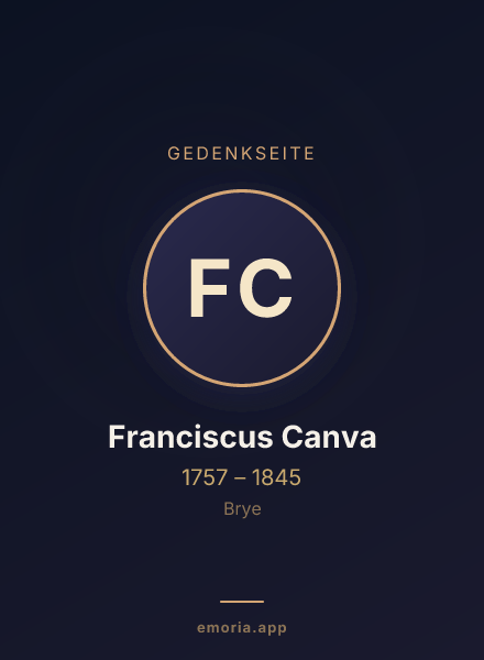 Gedenkportrait von Franciscus Canva