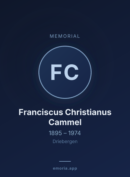 Memorial portrait of Franciscus Christianus Cammel