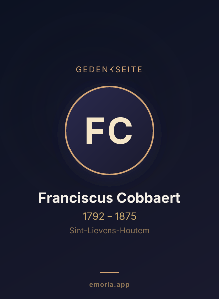 Gedenkportrait von Franciscus Cobbaert