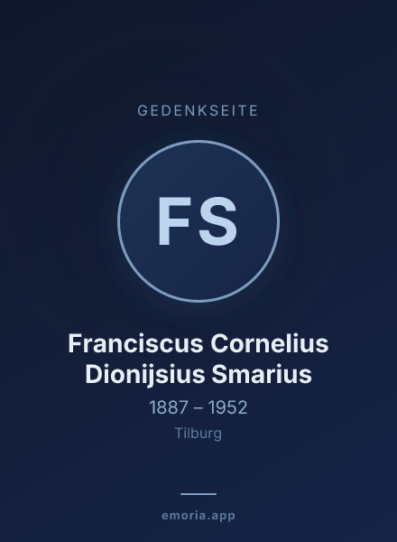 Gedenkportrait von Franciscus Cornelius Dionijsius Smarius