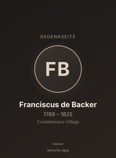 Gedenkportrait von Franciscus de Backer