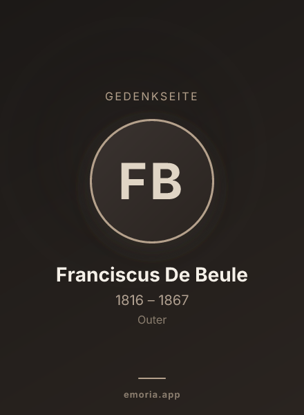 Gedenkportrait von Franciscus De Beule