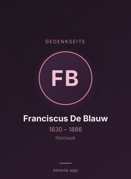 Gedenkportrait von Franciscus De Blauw