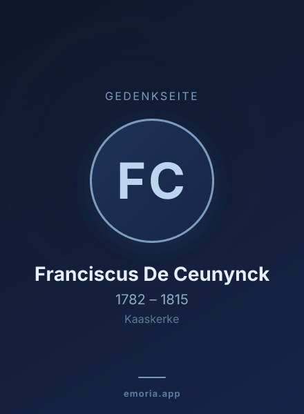 Gedenkportrait von Franciscus De Ceunynck