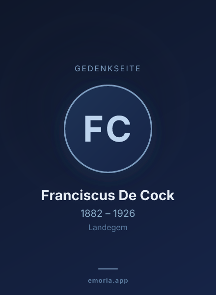 Gedenkportrait von Franciscus De Cock