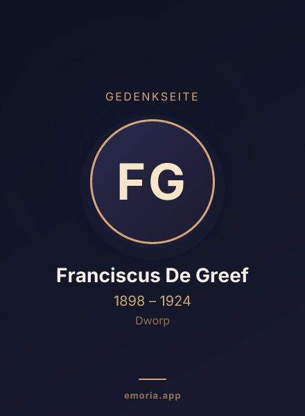 Gedenkportrait von Franciscus De Greef
