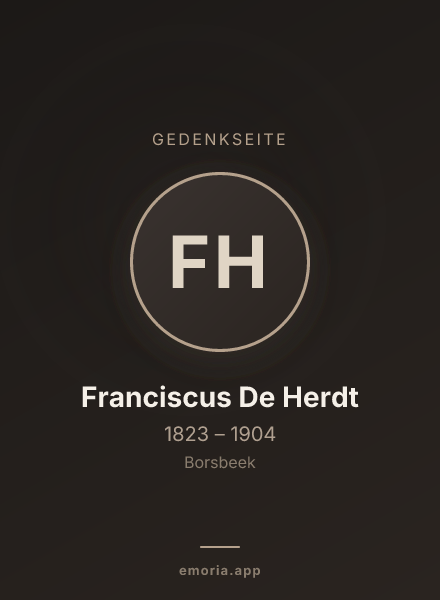 Gedenkportrait von Franciscus De Herdt