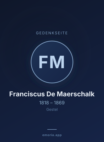 Gedenkportrait von Franciscus De Maerschalk