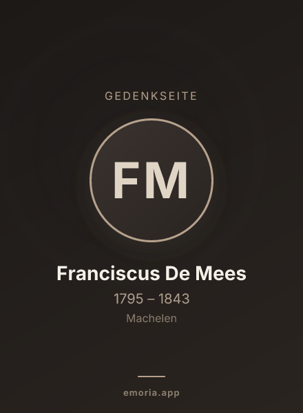 Gedenkportrait von Franciscus De Mees