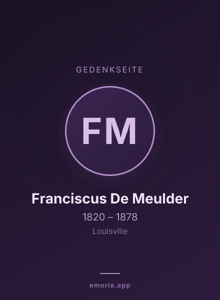 Gedenkportrait von Franciscus De Meulder