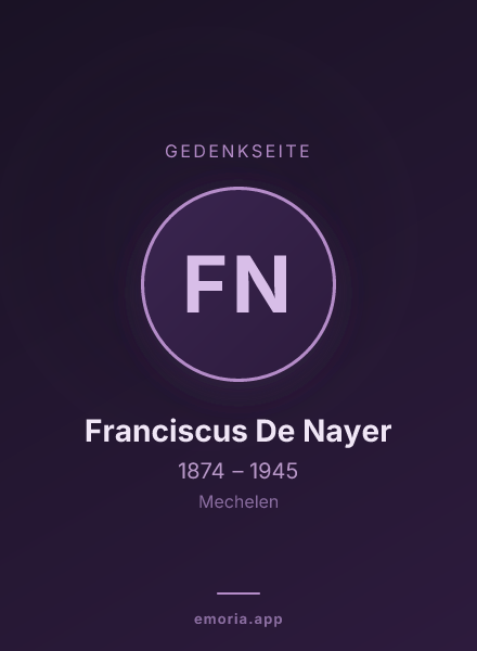 Gedenkportrait von Franciscus De Nayer