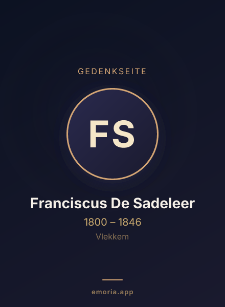 Gedenkportrait von Franciscus De Sadeleer
