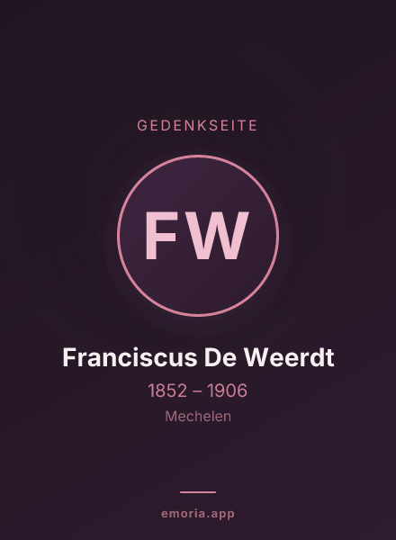 Gedenkportrait von Franciscus De Weerdt
