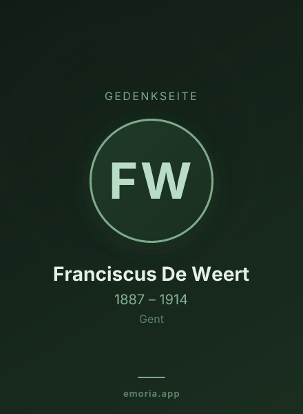 Gedenkportrait von Franciscus De Weert