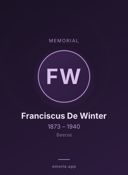 Memorial portrait of Franciscus De Winter