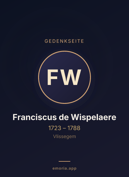 Gedenkportrait von Franciscus de Wispelaere