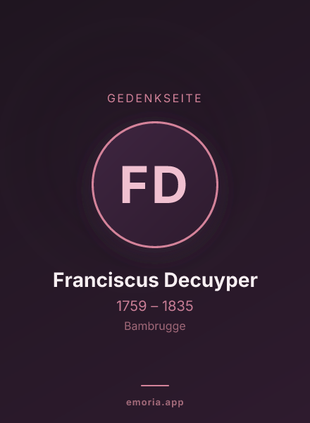 Gedenkportrait von Franciscus Decuyper