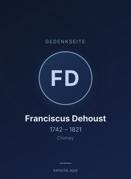 Gedenkportrait von Franciscus Dehoust