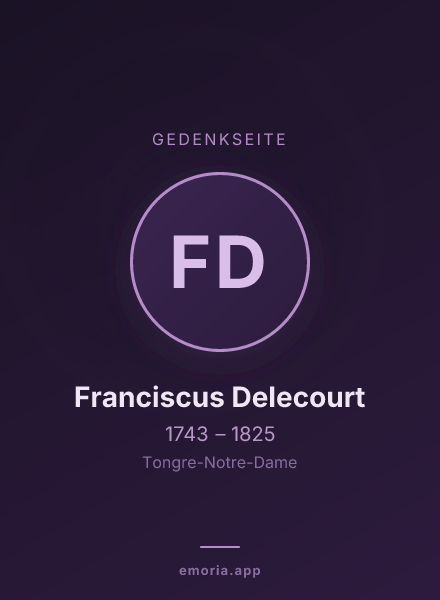 Gedenkportrait von Franciscus Delecourt