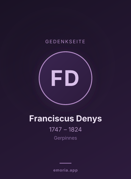 Gedenkportrait von Franciscus Denys