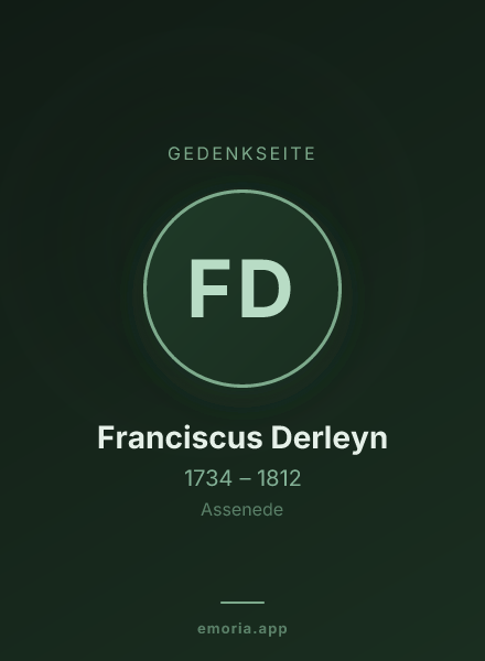 Gedenkportrait von Franciscus Derleyn