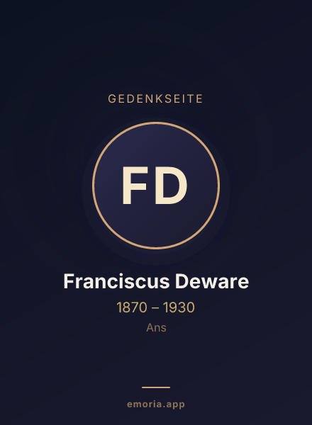 Gedenkportrait von Franciscus Deware