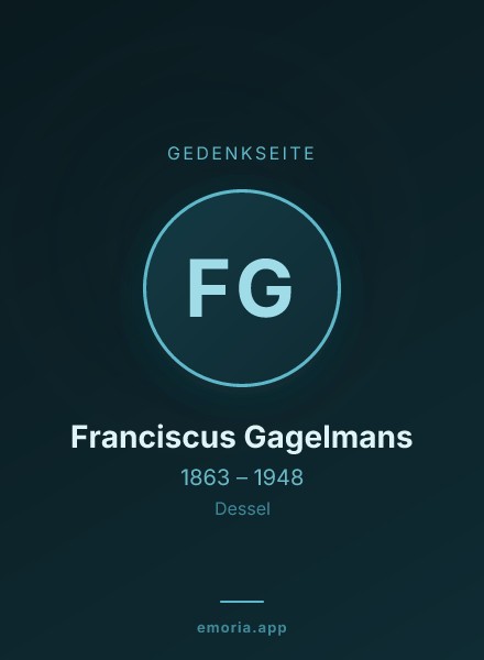 Gedenkportrait von Franciscus Gagelmans