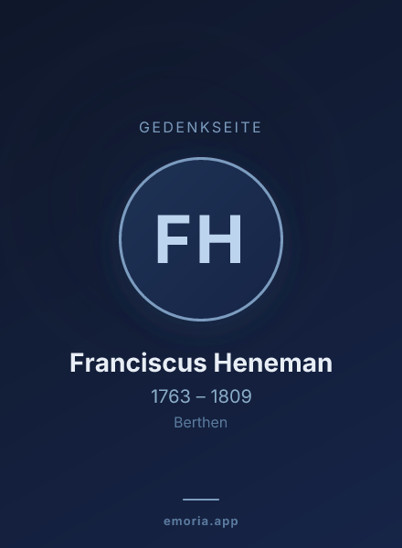 Gedenkportrait von Franciscus Heneman