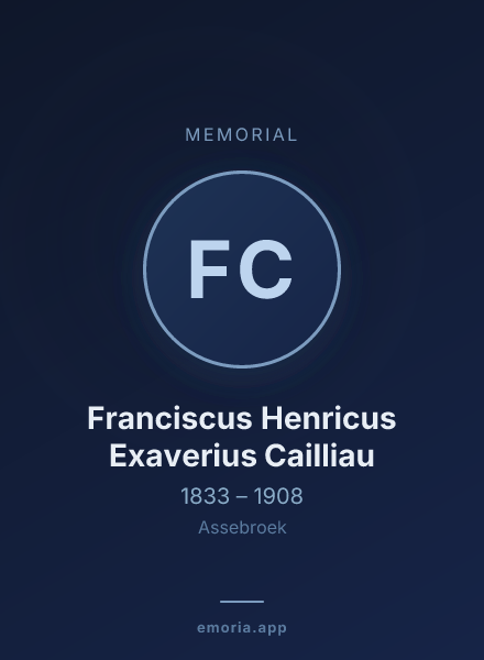Memorial portrait of Franciscus Henricus Exaverius Cailliau