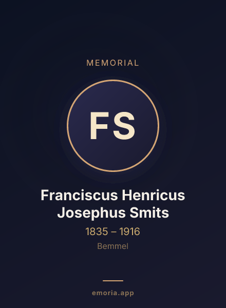 Memorial portrait of Franciscus Henricus Josephus Smits