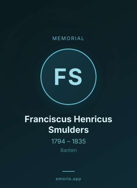 Memorial portrait of Franciscus Henricus Smulders
