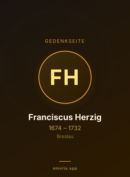 Gedenkportrait von Franciscus Herzig