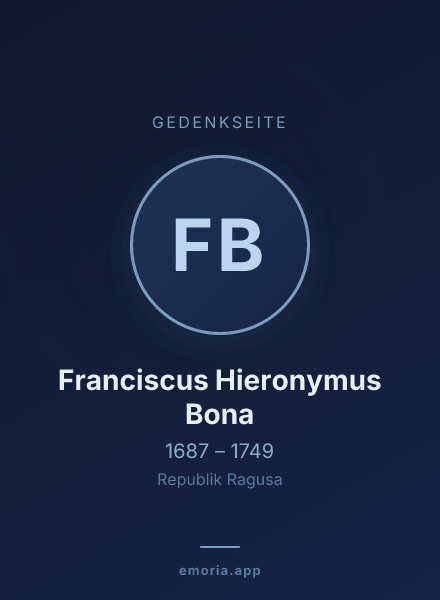 Gedenkportrait von Franciscus Hieronymus Bona