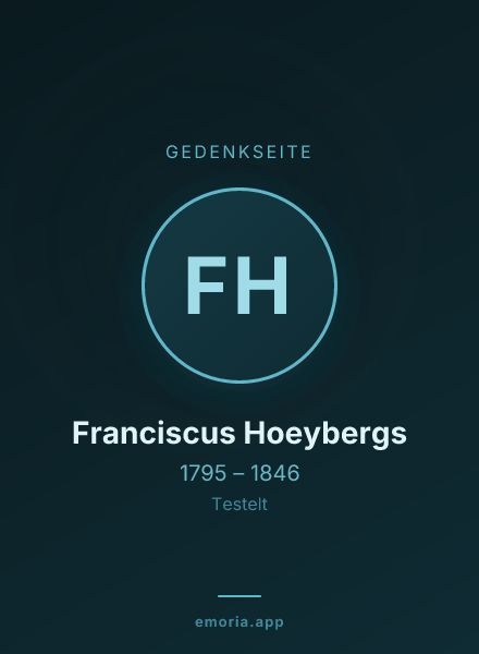 Gedenkportrait von Franciscus Hoeybergs
