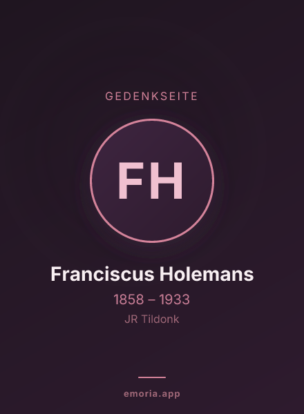 Gedenkportrait von Franciscus Holemans