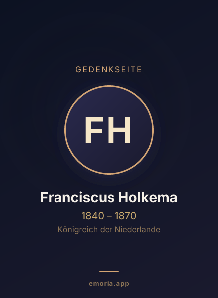 Gedenkportrait von Franciscus Holkema