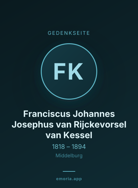 Gedenkportrait von Franciscus Johannes Josephus van Rijckevorsel van Kessel