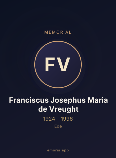 Memorial portrait of Franciscus Josephus Maria de Vreught