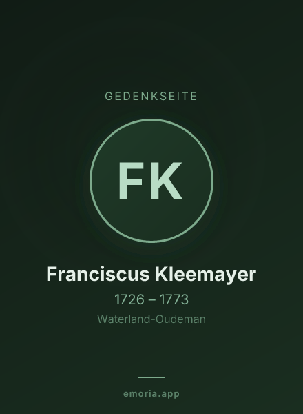 Gedenkportrait von Franciscus Kleemayer