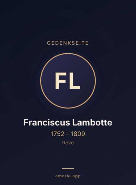 Gedenkportrait von Franciscus Lambotte