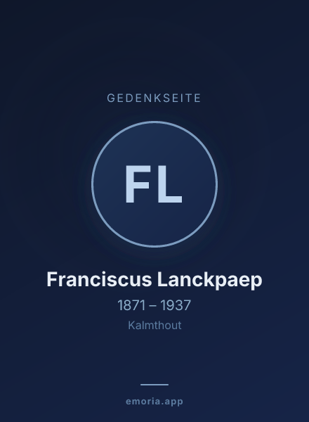 Gedenkportrait von Franciscus Lanckpaep