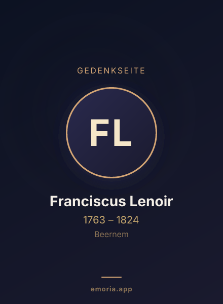 Gedenkportrait von Franciscus Lenoir