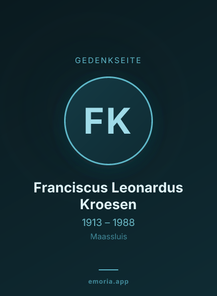 Gedenkportrait von Franciscus Leonardus Kroesen