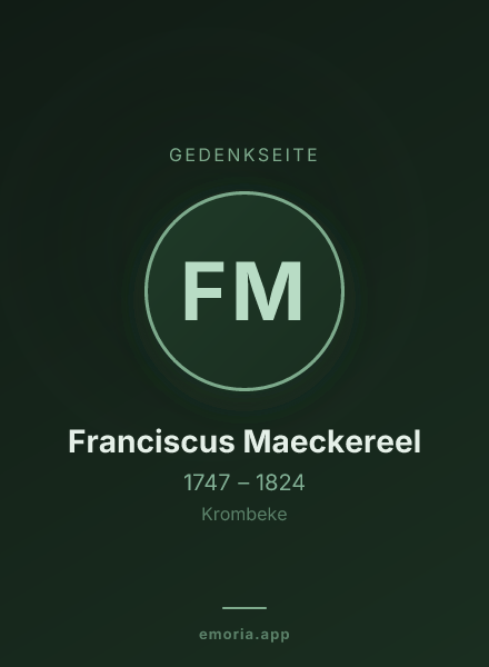 Gedenkportrait von Franciscus Maeckereel