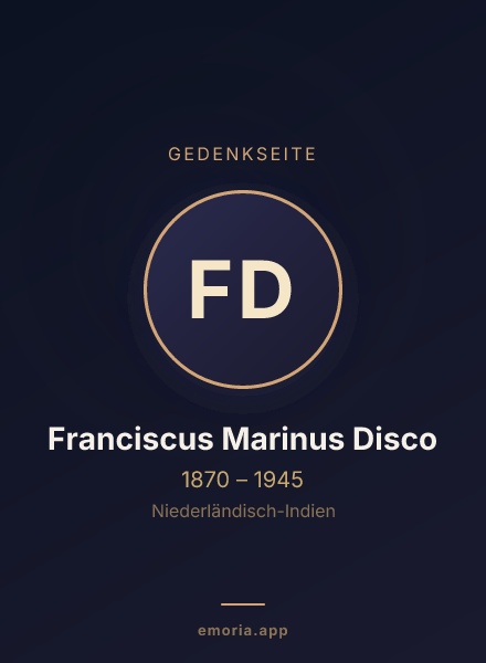 Gedenkportrait von Franciscus Marinus Disco