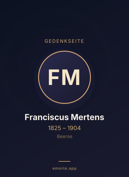 Gedenkportrait von Franciscus Mertens