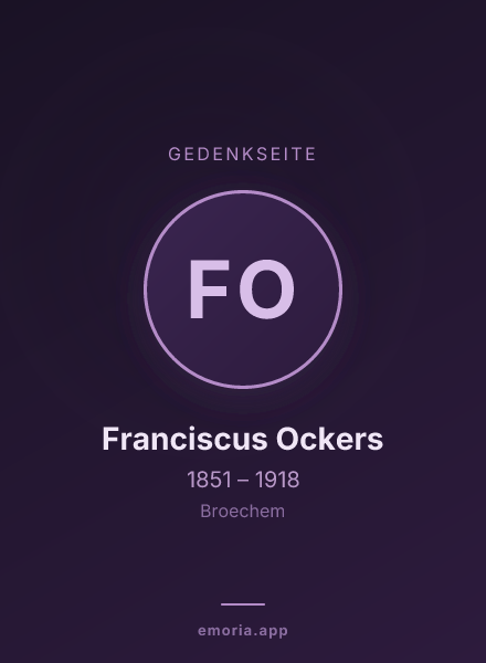 Gedenkportrait von Franciscus Ockers