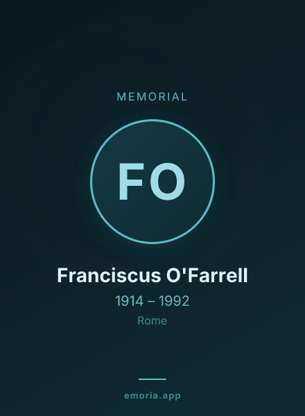 Memorial portrait of Franciscus O'Farrell