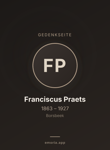 Gedenkportrait von Franciscus Praets